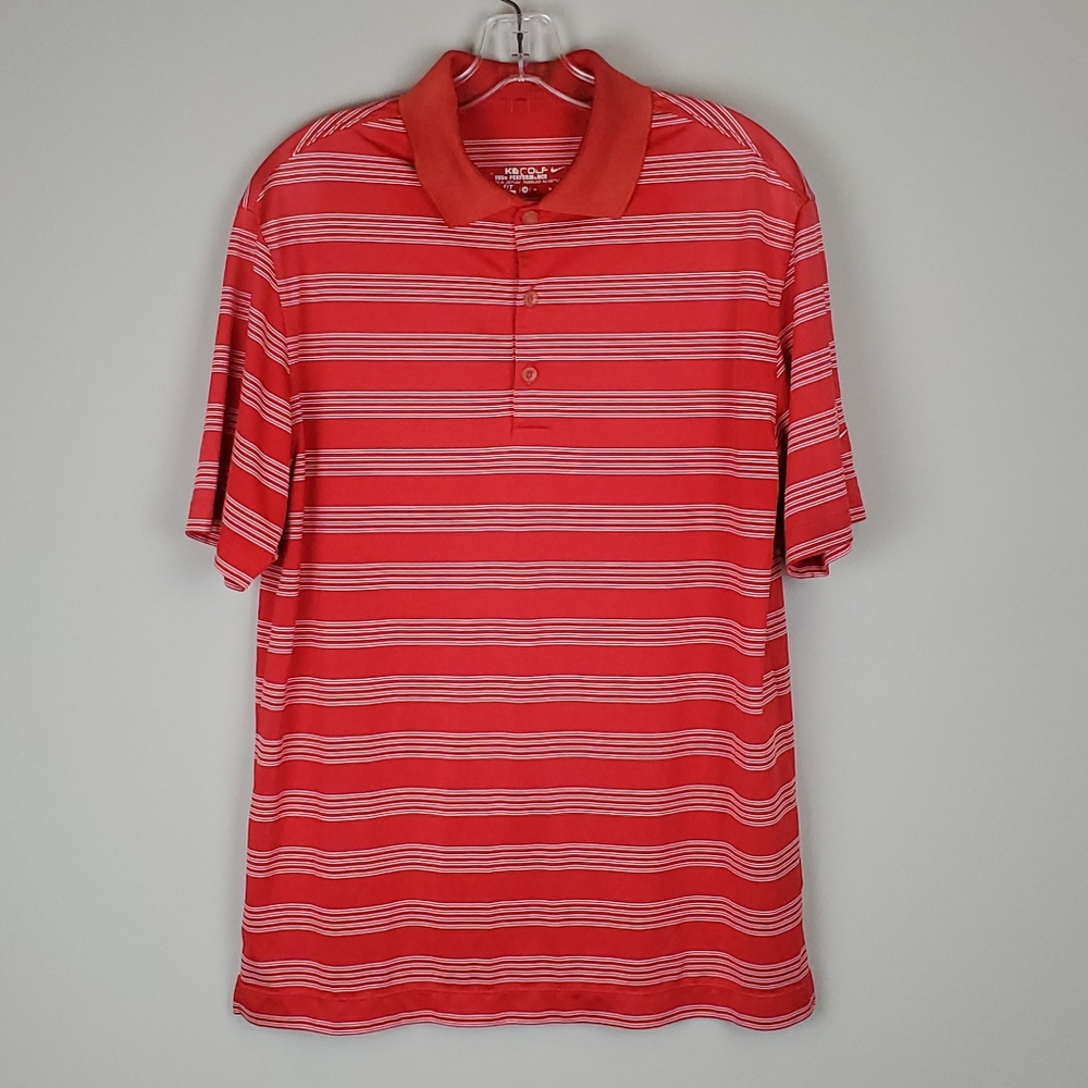 Nike Golf Red Striped Polo Shirt